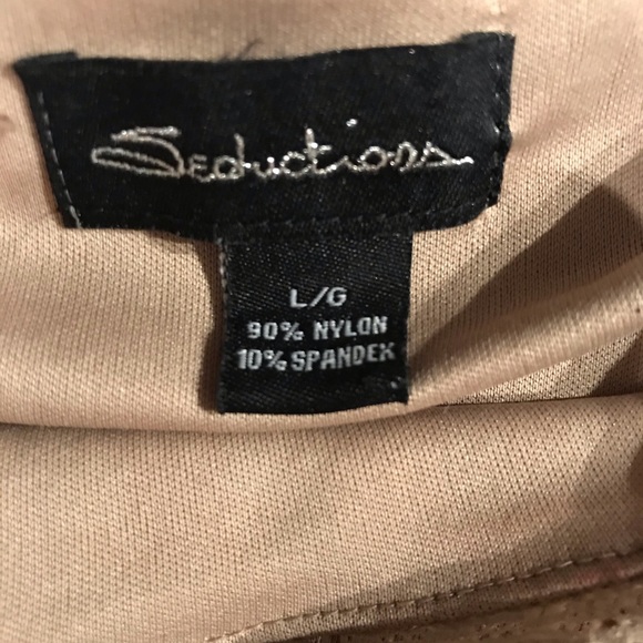 Tan Lace Mini Dress with scoop neck - Picture 4 of 5